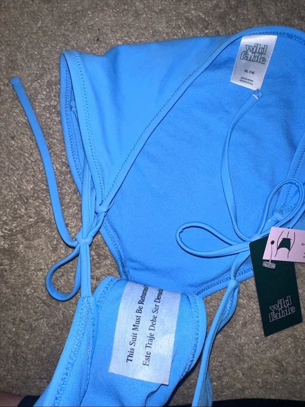 wild fable Bright Blue Tie-Side Bikini Bottom